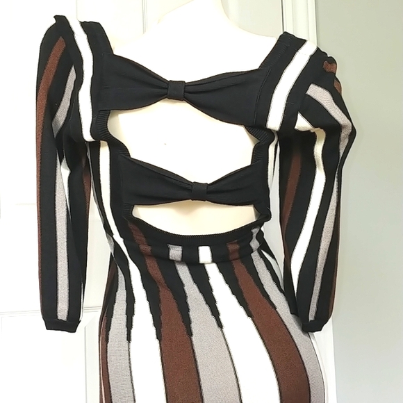 Mini body con striped knit dress size small - Picture 4 of 7
